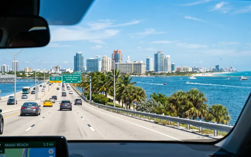 mia to south beach renting a car