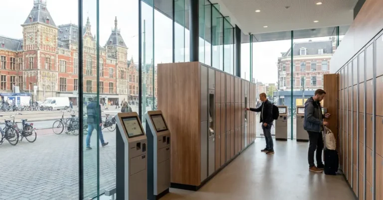 Modern Luggage storage facilities near Amsterdam Central Station modern luggage storage facilities near amsterdam central station
