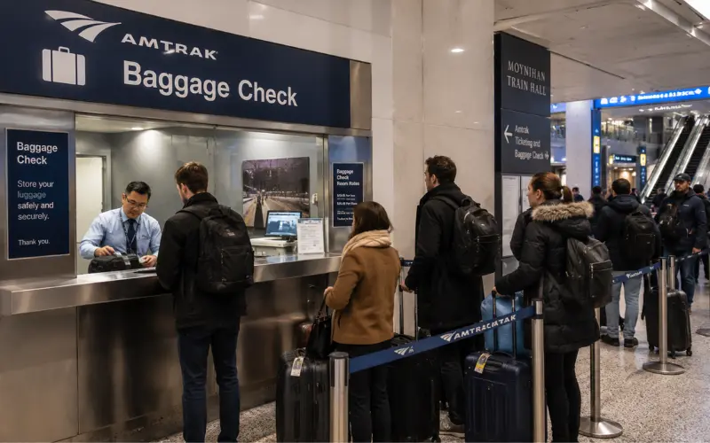 navigating the amtrak baggage counter