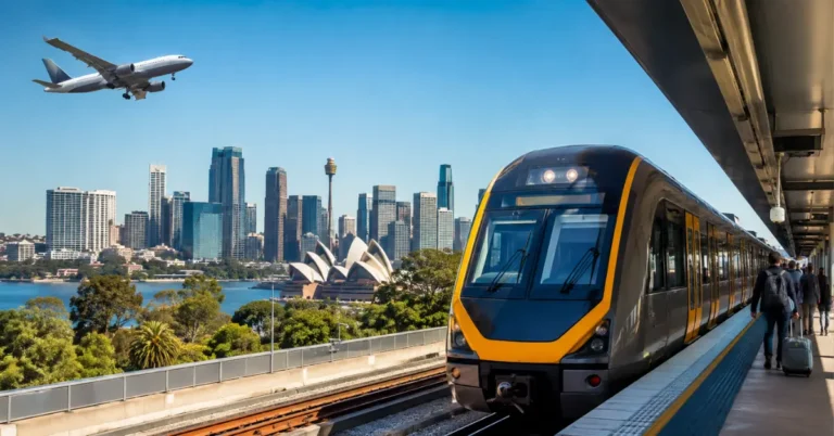sydney airport to city by train
