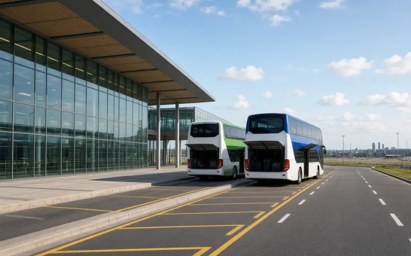 where to catch the bus at the airport