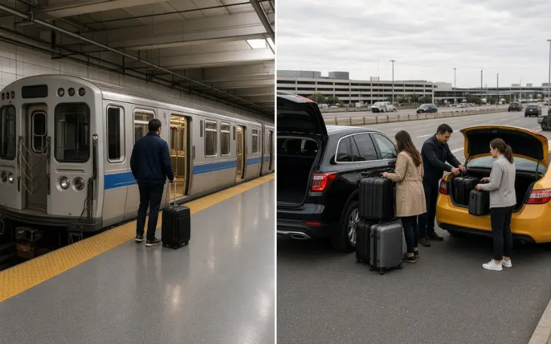 blue line vs taxi rideshare and shuttles