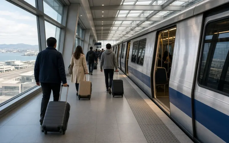 taking bart from sfo to union square